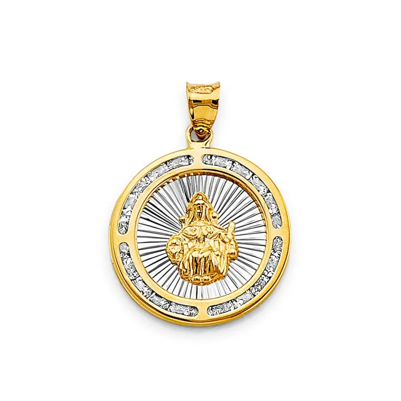 14K 2T CZ Rnd Santo Nino de Atocha Pendant