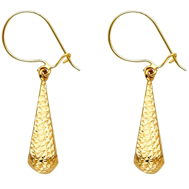14KY D/C HOL TEAR DROP HANG EAR