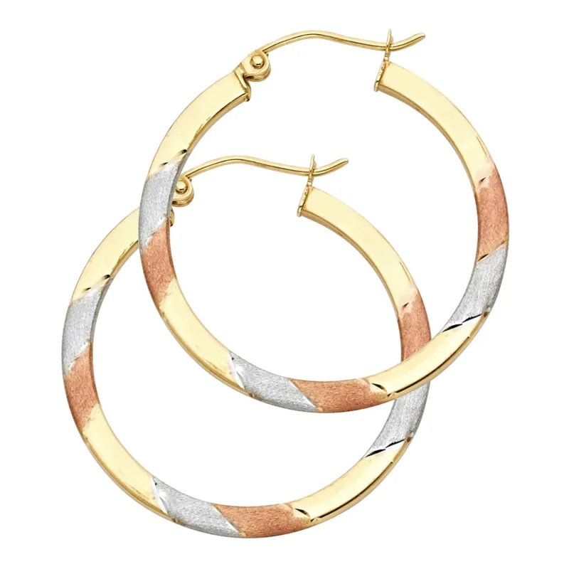 14K 3C DC HOOP EARRING