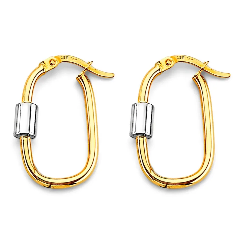 14K 2T U Shape Hoop Earring
