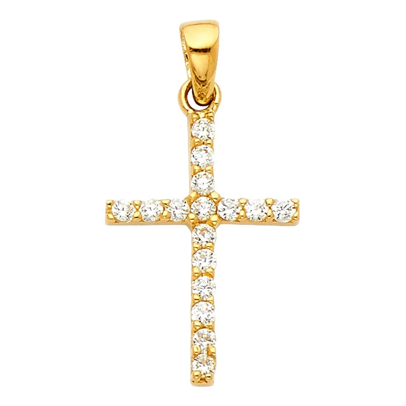 14KY CZ CROSS PENDANT (PT542)