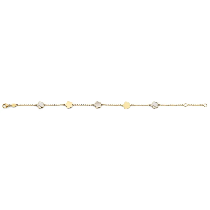 14KY MOP Flower Bracelet