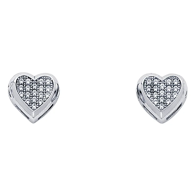 14KW HEART CZ EARRINGS (ER319)