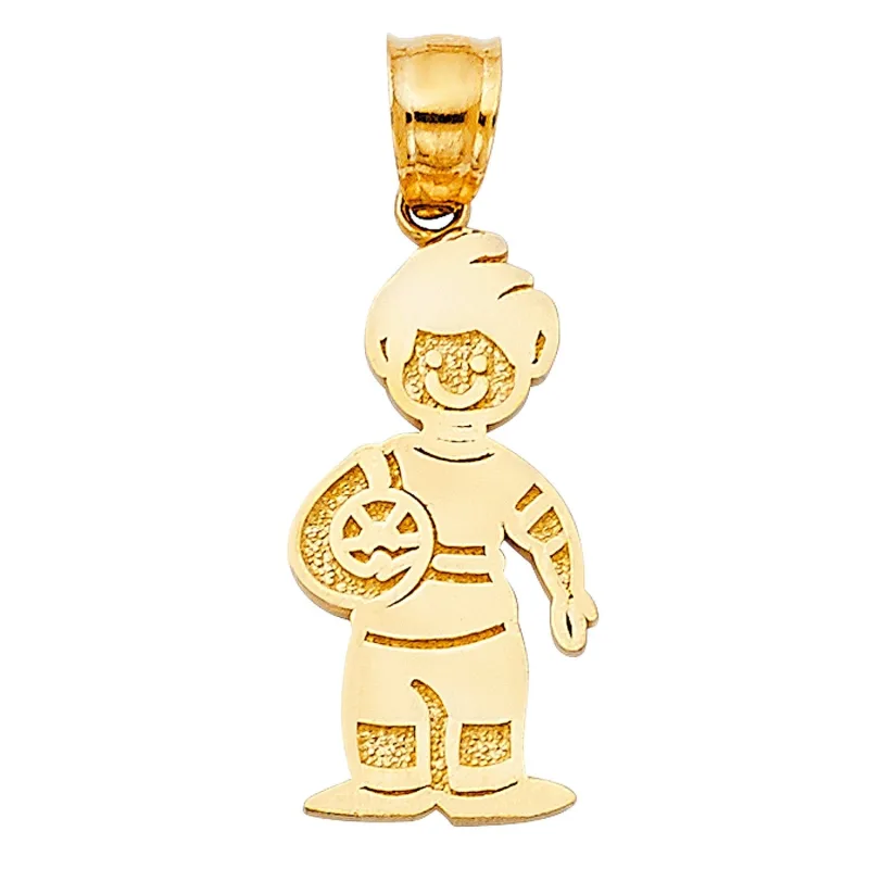 14KY BOY W/ BALL PENDANT