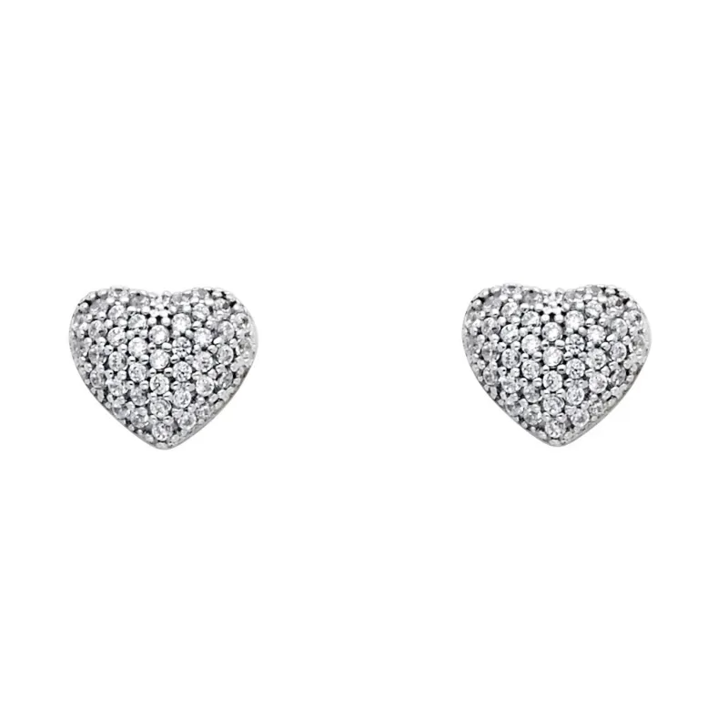 14KW HEART CZ EARRINGS