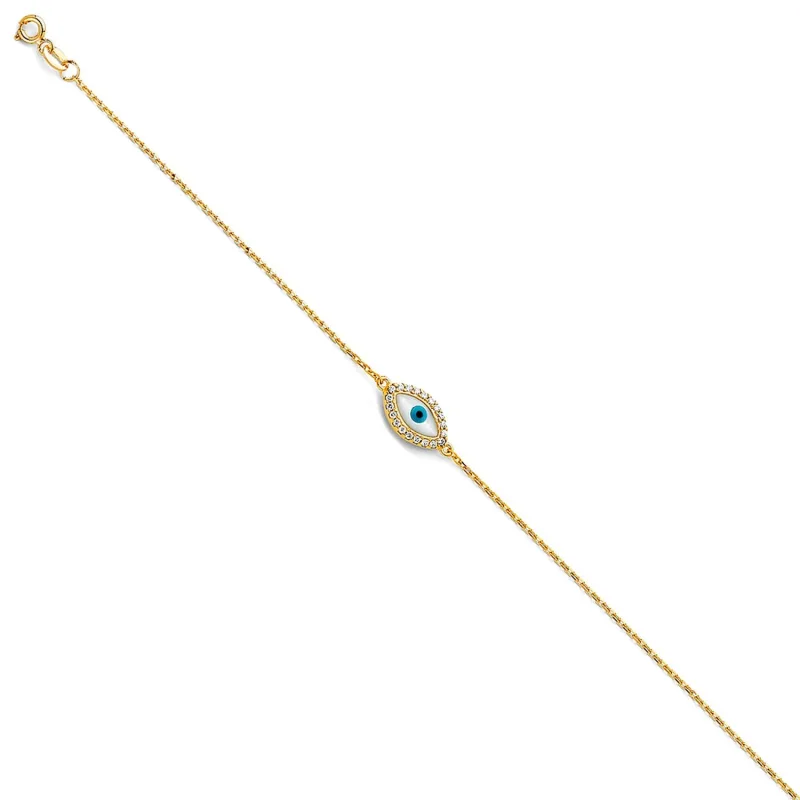 14KY EVIL EYE CHAIN BRACELET