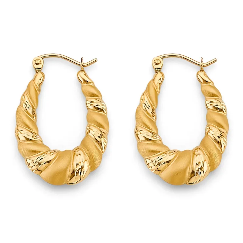 14KY Hollow Hoop Earring