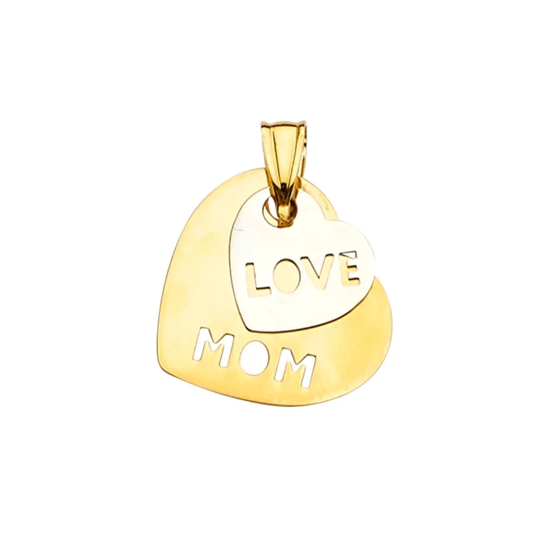 14K 2T 2Hearts Pendant