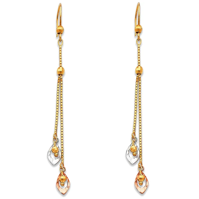 14K 3C HANGING EARRINGS (ER380)