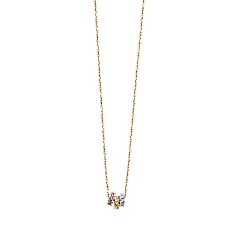 14K 3C LIGHT HANGING NECKLACE (NK72)