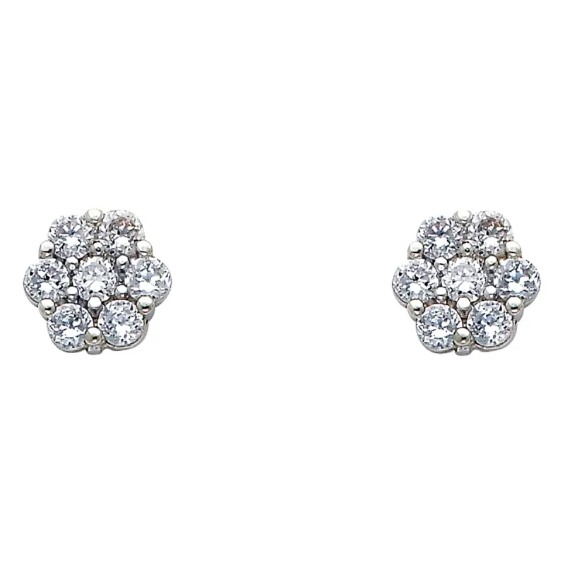 14KW CZ EARRINGS (ER322W)