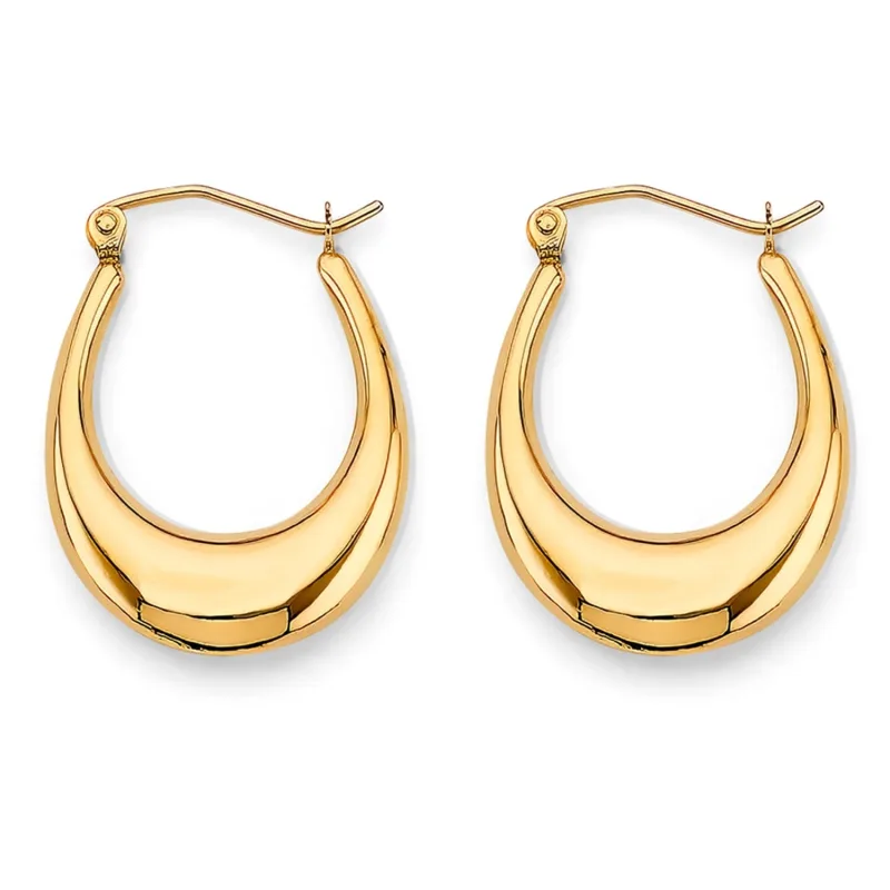 14KY Polish Hollow Hoop Earring