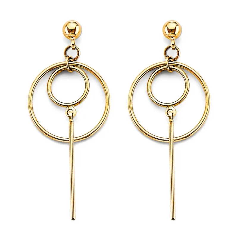 14KY Dangling Circle Earring