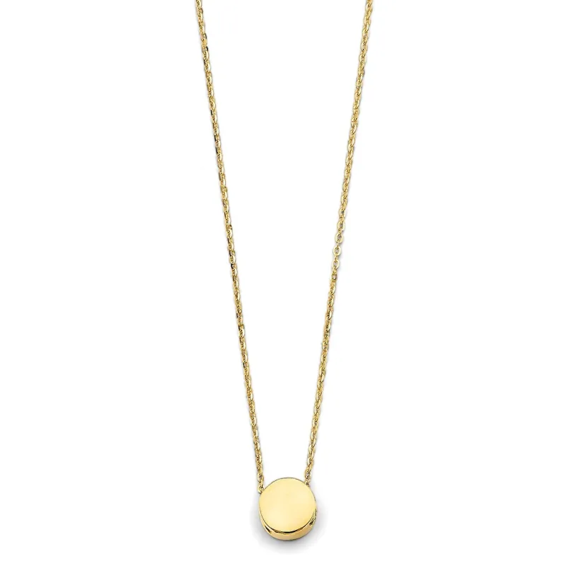 14KY Round Slide Charm Necklace