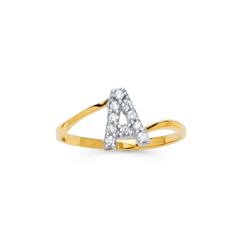 14K 2T CZ INITIAL RING