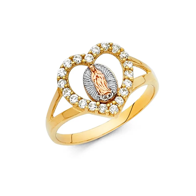 14K 3C GUADALUPE CZ RINGS (RG621)