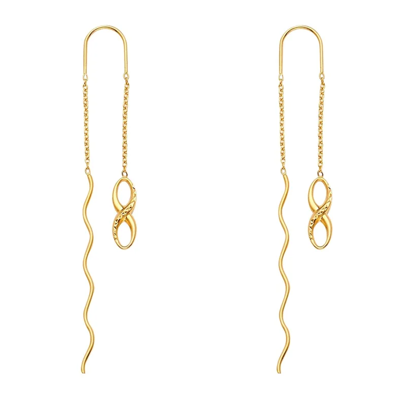 14KY Infinity Front & Back Dangle Earring