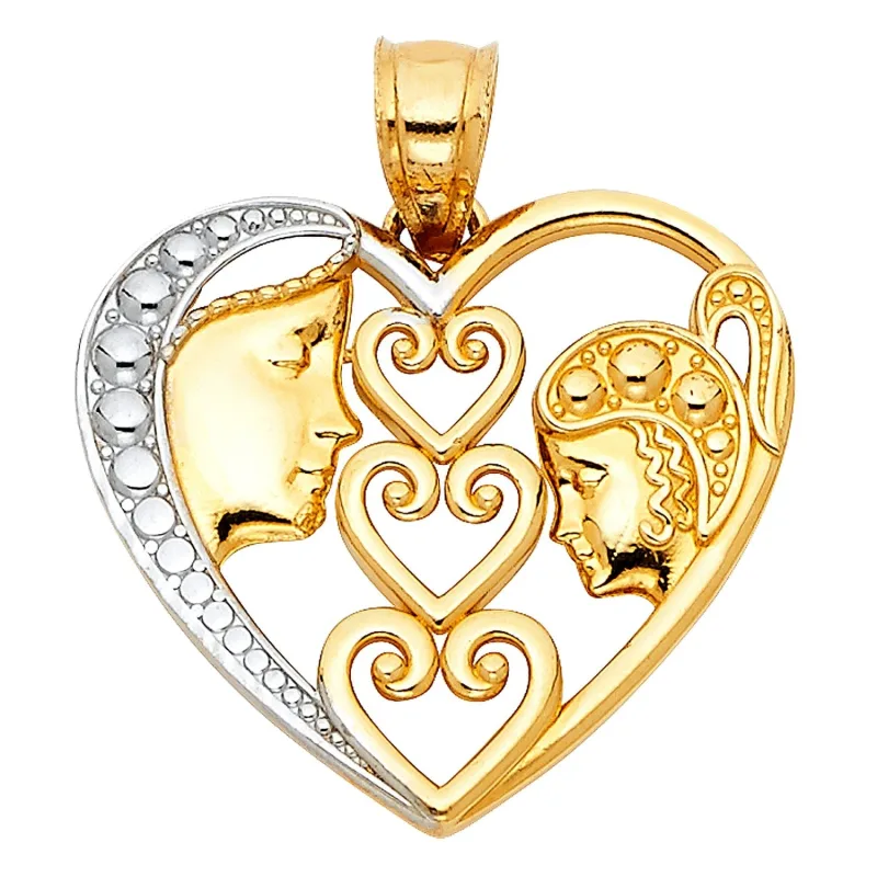 14K 2T HEART PENDANT (PT421)