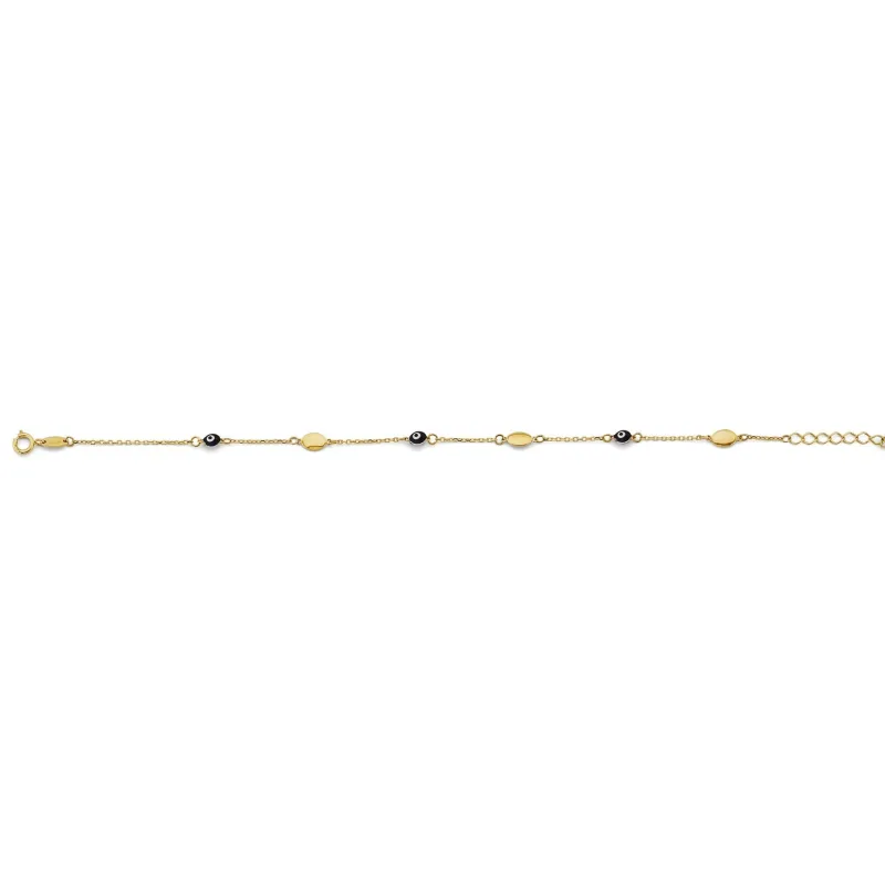 14KY Blue Color Evil Eye Bracelet