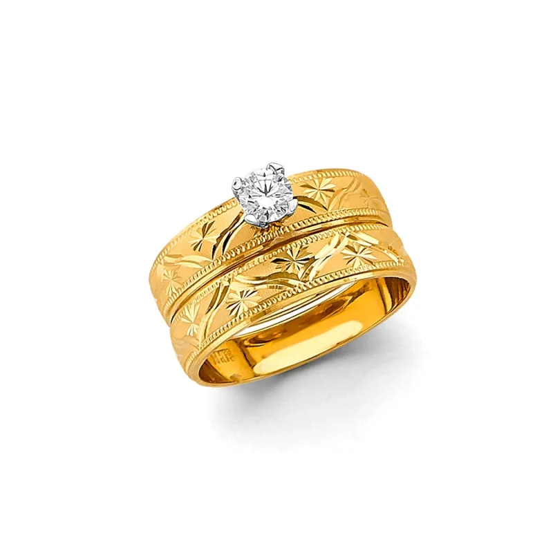 14KY Ladies CZ Eng Ring