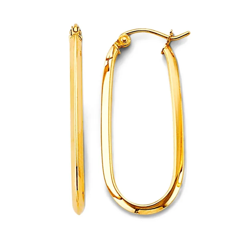 14KY U shape Hoop Earring
