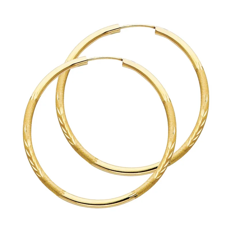 14KY 2MM BUD DC ENDLESS HOOP (40MM)