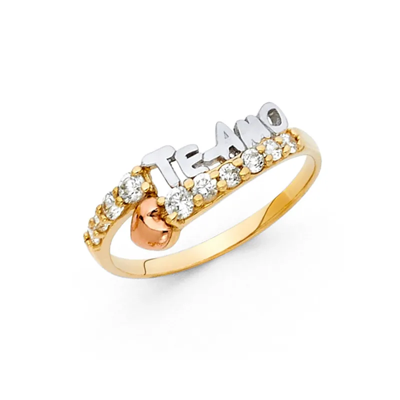 14K 3C CZ TEAMO RING
