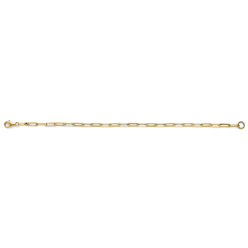 14KY Flat Paperclip Bracelet