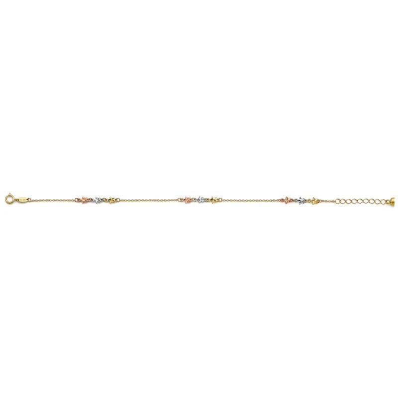 14K 3C Light Anklet (9+1)