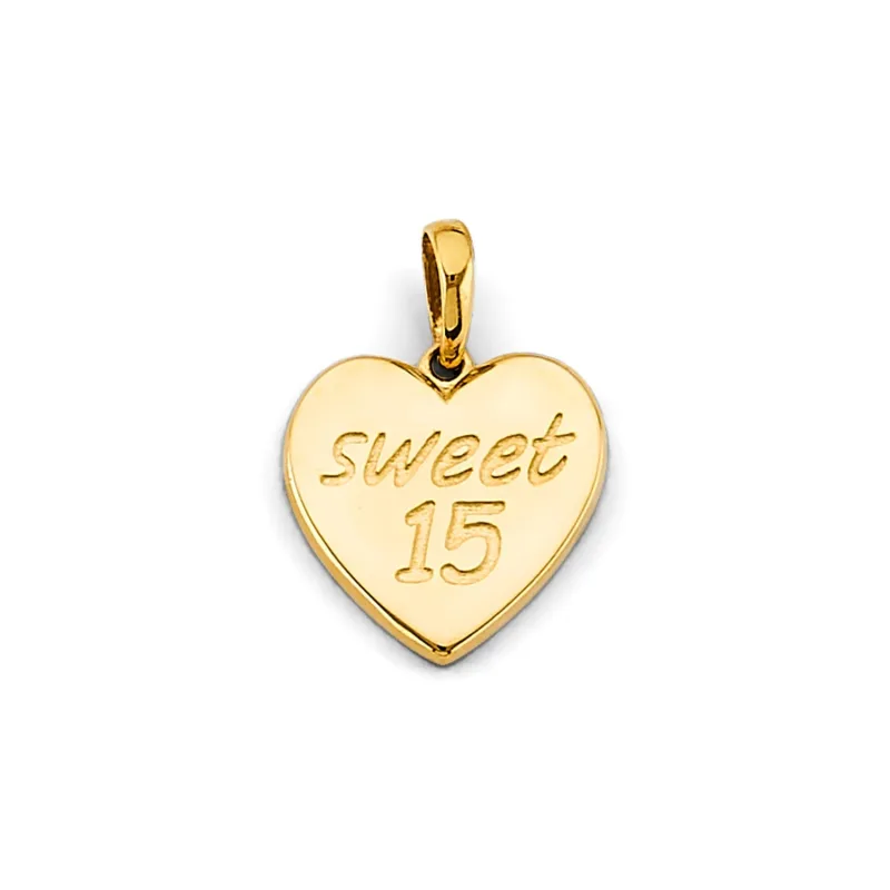 14KY Heart Sweet 15 Years Pendant