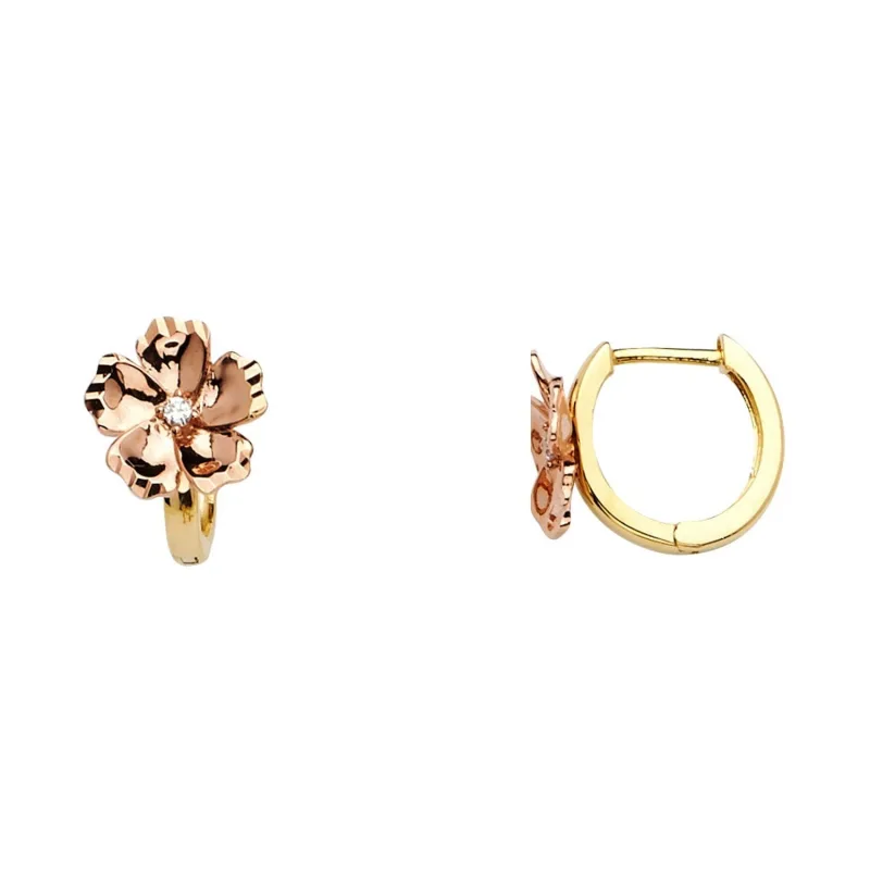 14K 2C FLOWER HUGGIES