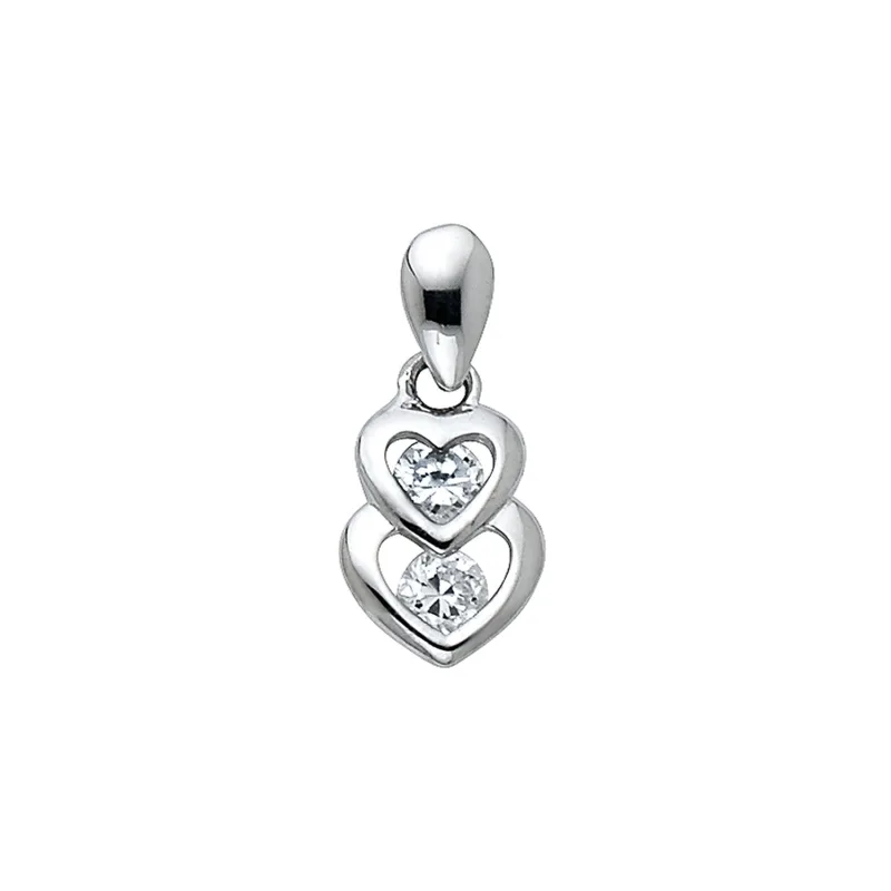14KW CZ HEART PENDANT (PT572)