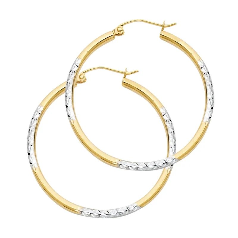 14K 2T DC HOOP EARRING