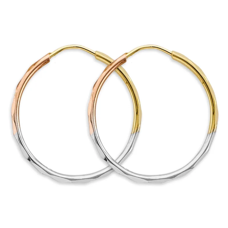 14K 3C 1.5mm Faceted RD Hoop (25mm)