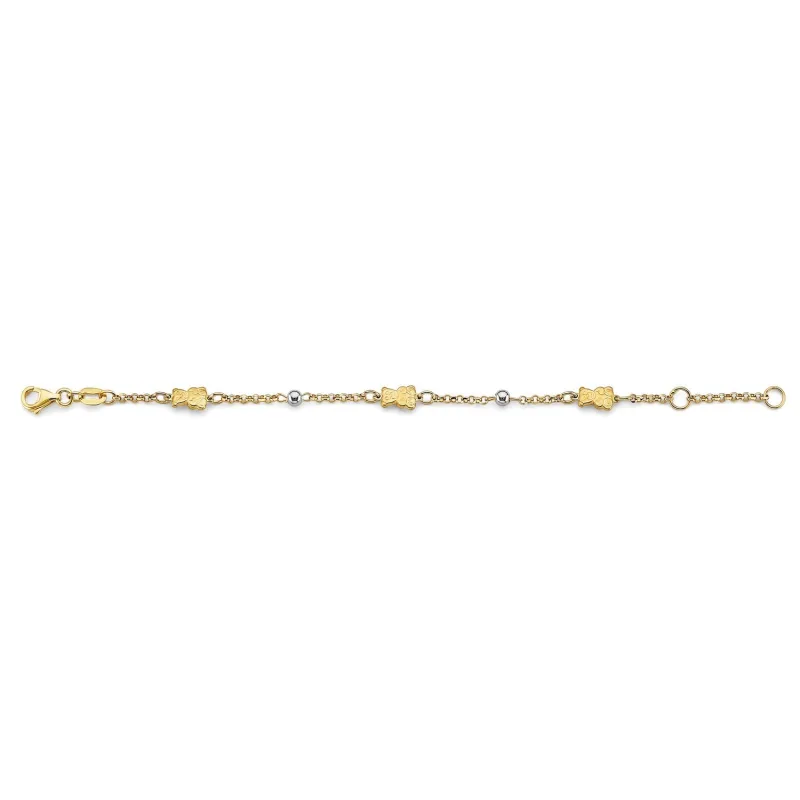 14K 2T Teddy Bear Baby Bracelet