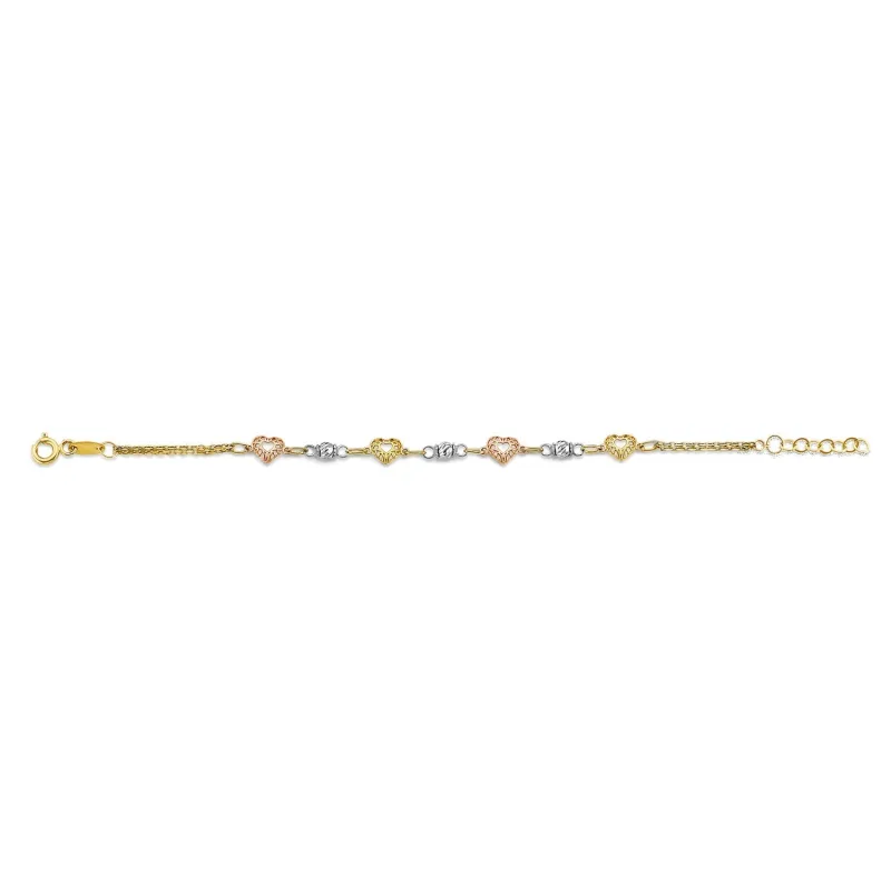 14K 3C Heart Baby Bracelet
