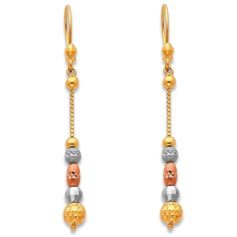 14K 3C HANGING EARRINGS (ER381)