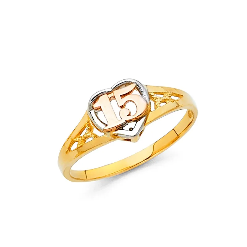 14K 3C 15 YRS RINGS (RG668)