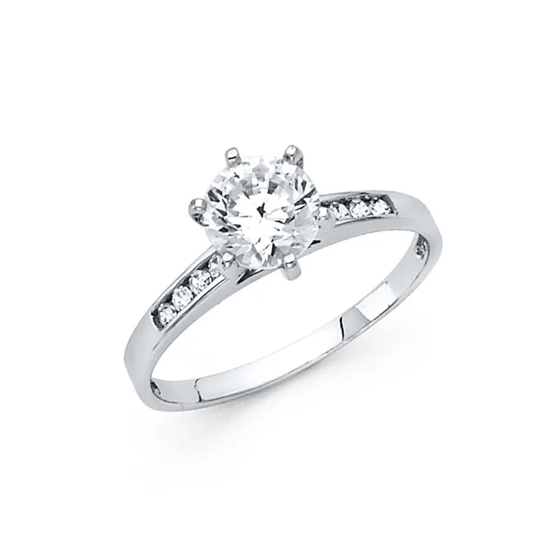 14KW CZ ENGAGEMENT RING (RG10W)