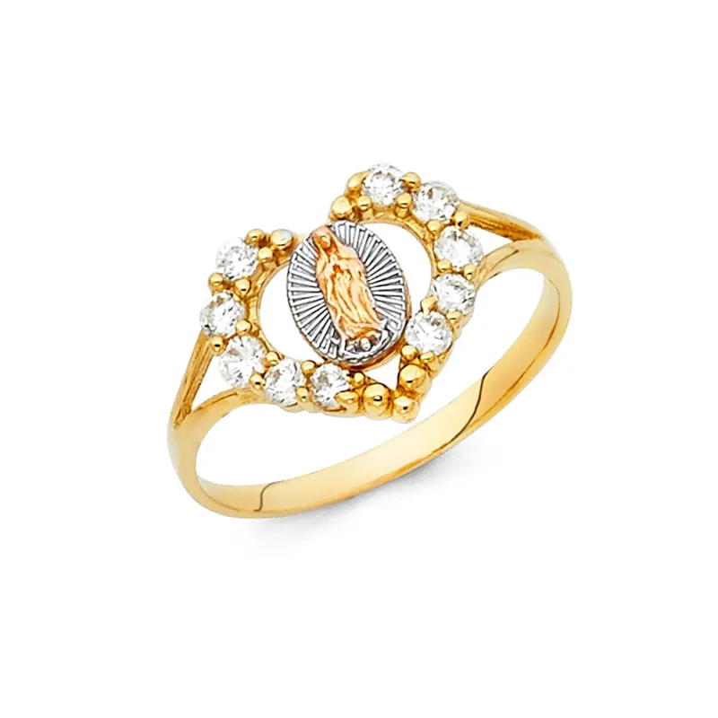 14K 3C GUADALUPE CZ RINGS (RG622)
