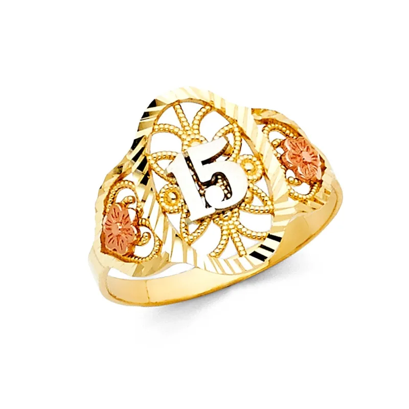 14K 3C 15 YRS RINGS (RG646)