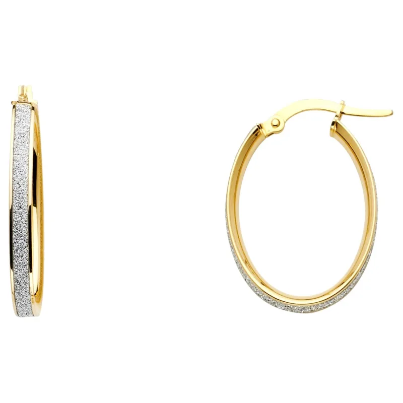 14KY SPARK OVAL HOOPS (20MM)