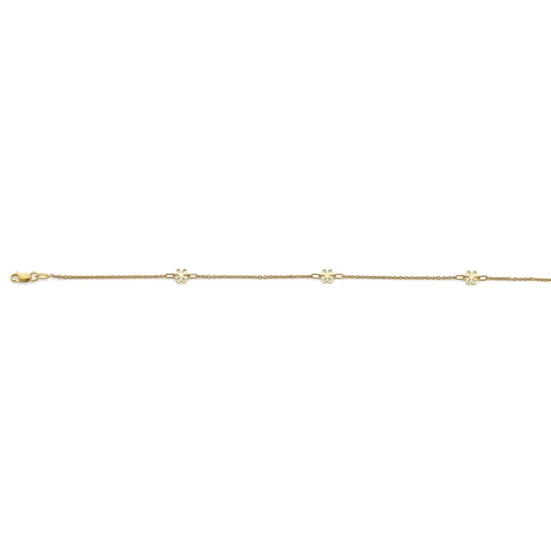 14KY Light Flower Anklet (9+1)