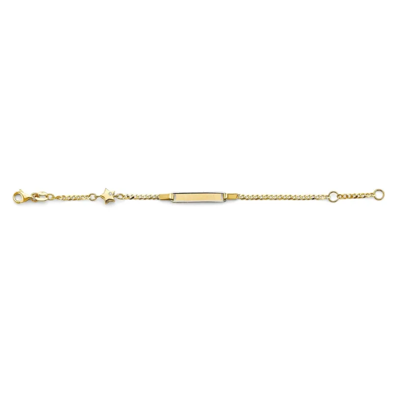 14K 2T CZ Baby ID w/ Star Bracelet