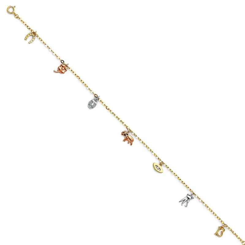 14K 3C LUCKY CHAIN ANKLET