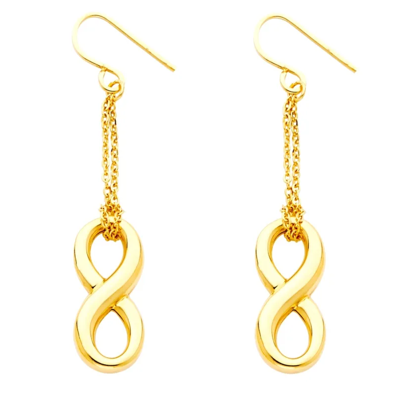 14KY HOLLOW INFINITY HANGING EAR
