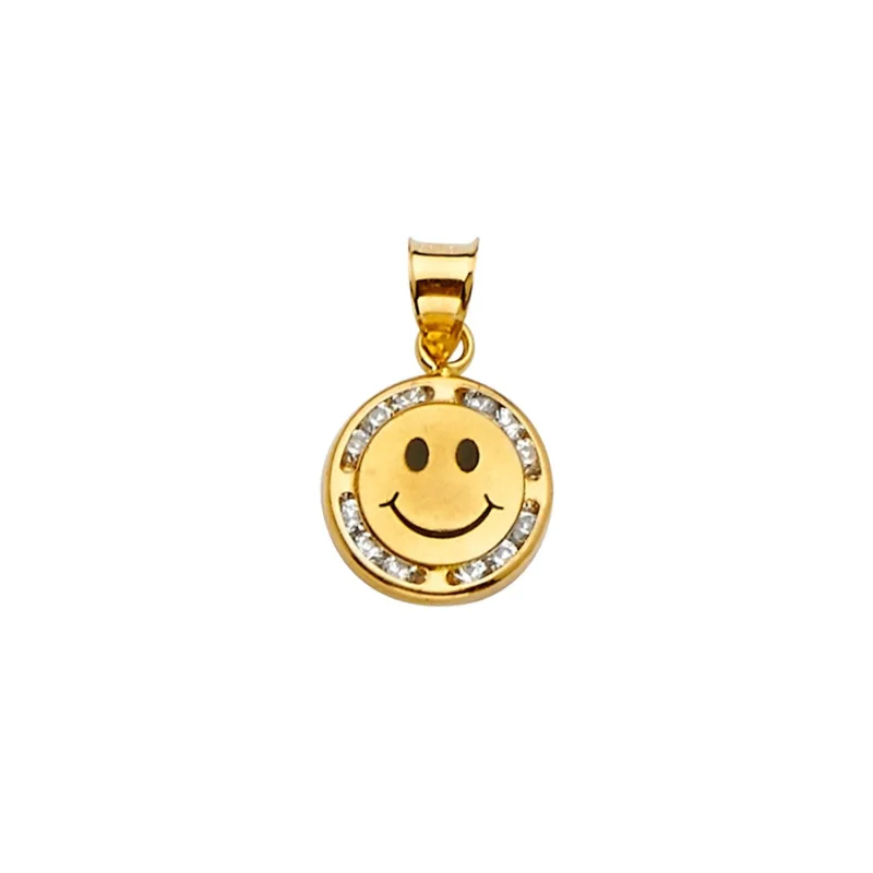 14KY CZ Smile Pendant