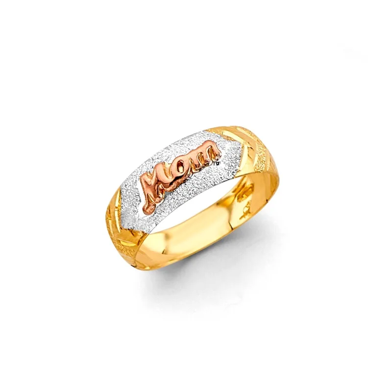 14K 3C 6mm Lit Tapered Mom Bnd