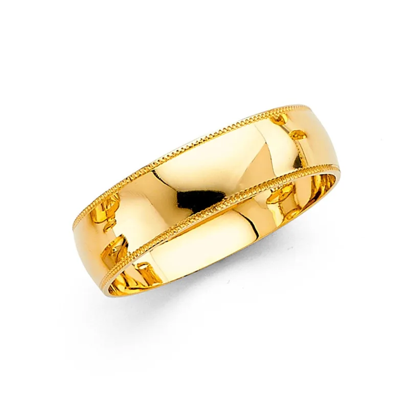 14KY 6MM MIL WED BAND SZ 10