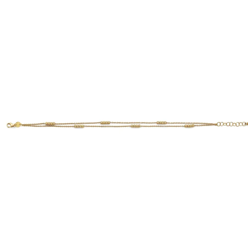 14KY 2 Line Ball Bracelet